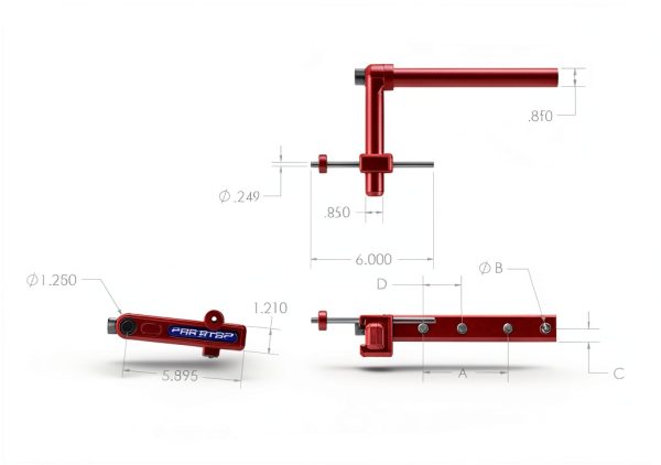 Pro Vise Stop Single Side 6" Edge Technology Red Anodized Stop-5