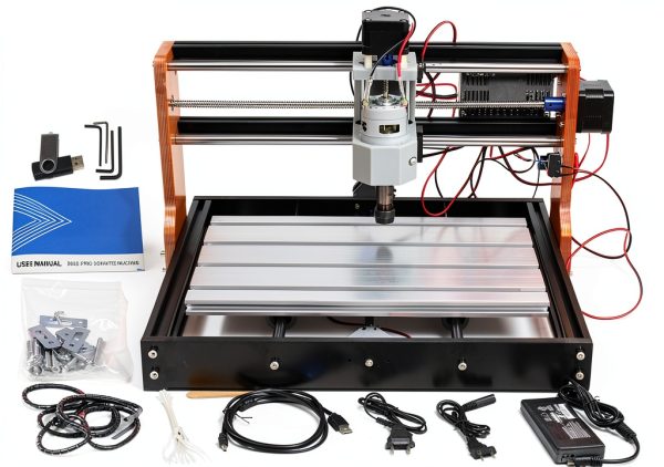 RATTMMOTOR Upgrade 3018-PRO CNC Wood Router Machine Kit 3 Axis GRBL DIY Mini CNC Engraver Milling Machine+Emergency Stop and Limit Switch for Cutting Plastic Acrylic PVC PCB Wood-0