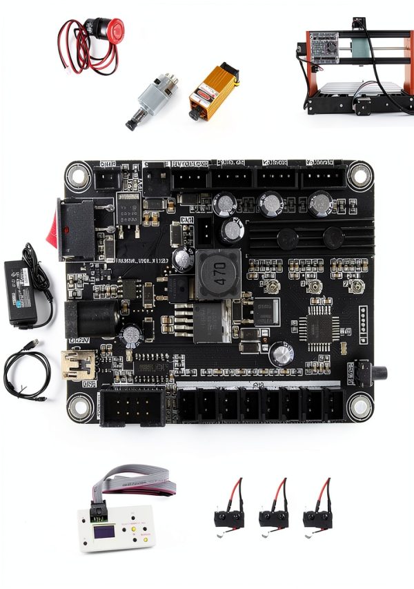 RATTMMOTOR Upgrade 3018-PRO CNC Wood Router Machine Kit 3 Axis GRBL DIY Mini CNC Engraver Milling Machine+Emergency Stop and Limit Switch for Cutting Plastic Acrylic PVC PCB Wood-4