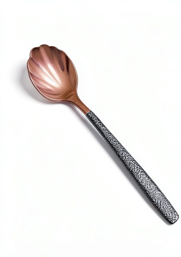 2 Piece Copper Sugar Spoon with Black Mars Handle, Stainless Steel-1