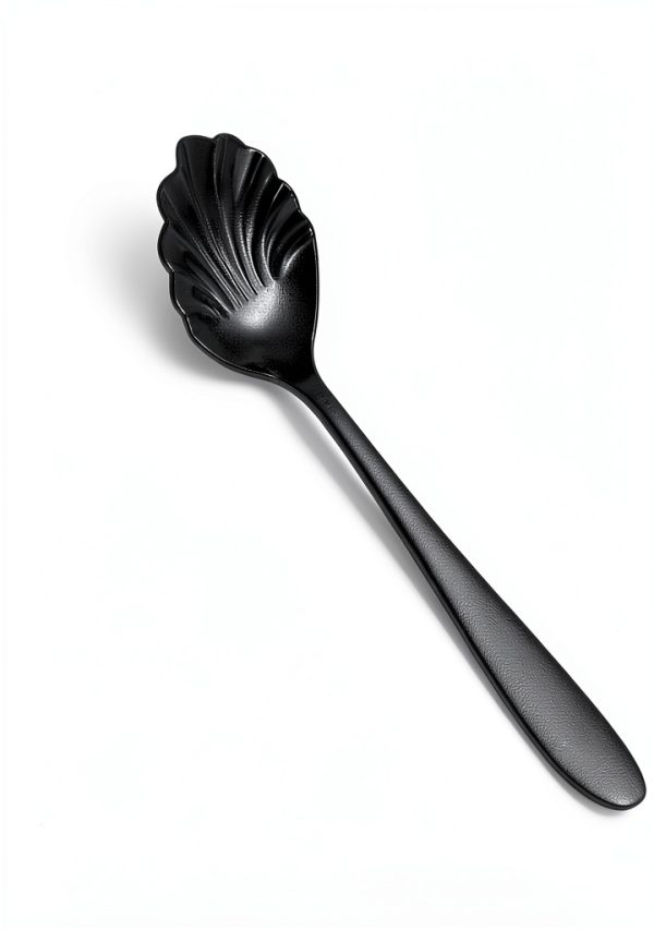 2 Piece Black Sugar Spoon Stainless Steel Serving Utensil Dishwasher-1